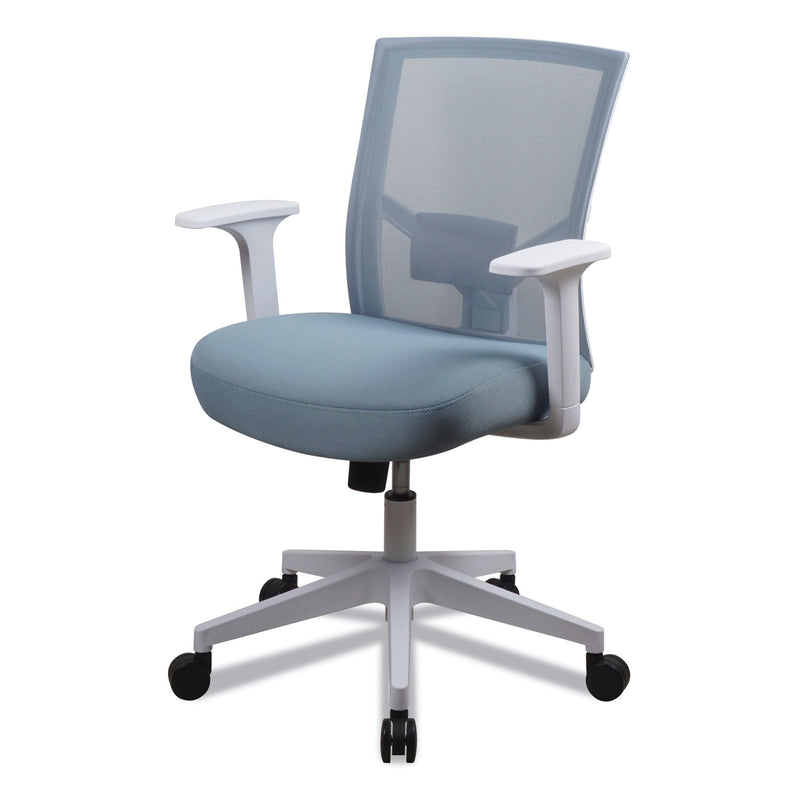 Workspace by Alera Mesh Back Fabric Task Chair, Supports Up to 275 lb, 17.32" to 21.1" Seat Height, Seafoam Blue Seat/Back