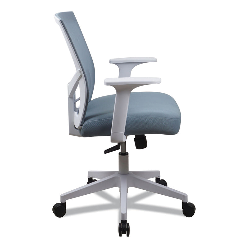 Workspace by Alera Mesh Back Fabric Task Chair, Supports Up to 275 lb, 17.32" to 21.1" Seat Height, Seafoam Blue Seat/Back