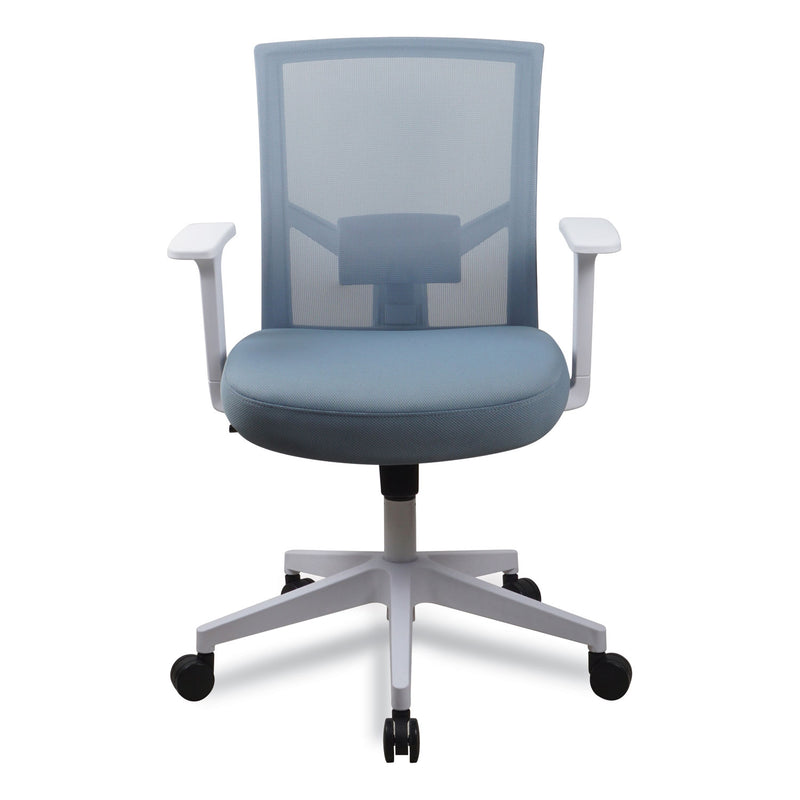 Workspace by Alera Mesh Back Fabric Task Chair, Supports Up to 275 lb, 17.32" to 21.1" Seat Height, Seafoam Blue Seat/Back