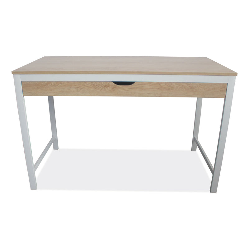 Workspace by Alera Modern Writing Desk, 47.24" x 23.62" x 29.92", Beigewood/White