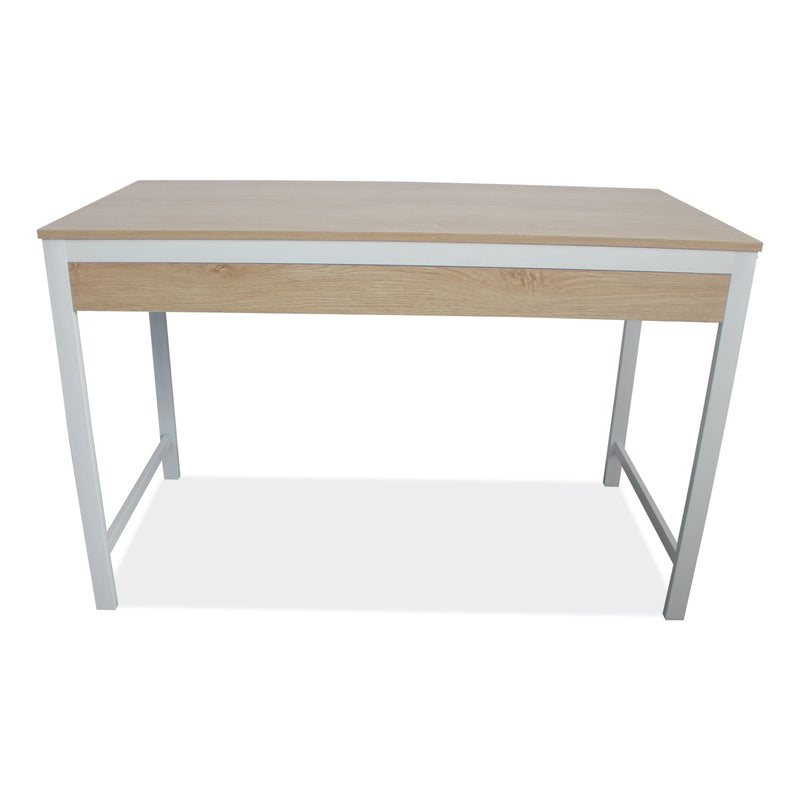 Workspace by Alera Modern Writing Desk, 47.24" x 23.62" x 29.92", Beigewood/White