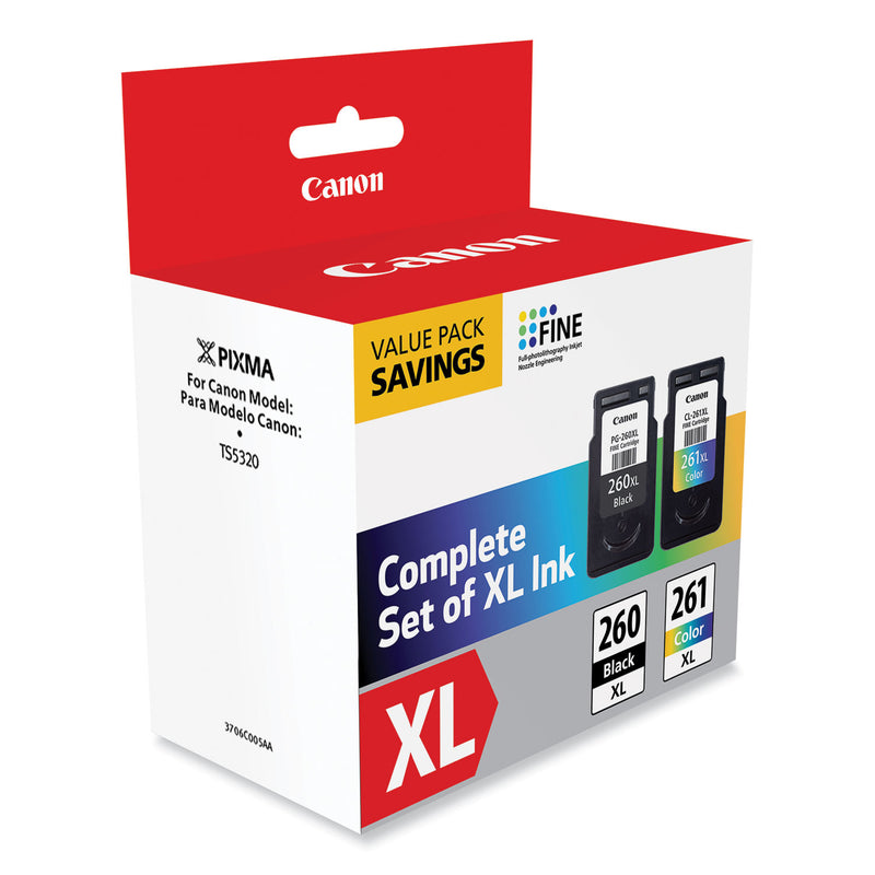 Canon 3706C005 (CL-261XL/PG-260XL) High-Yield Ink, Black/Color