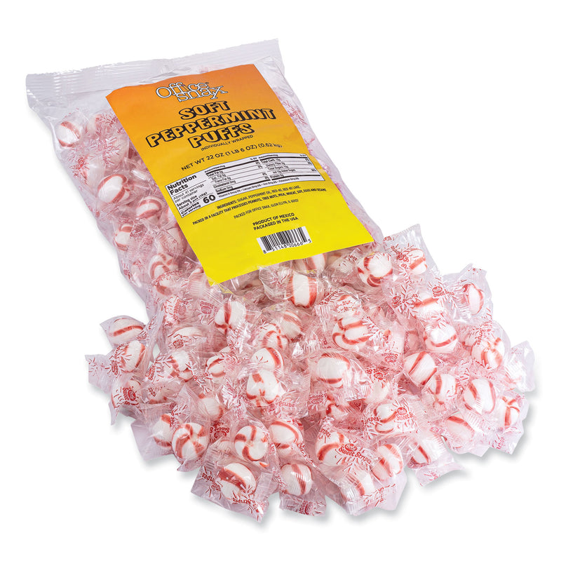 Office Snax Candy Assortments, Soft Peppermint Puffs, 22 oz Bag