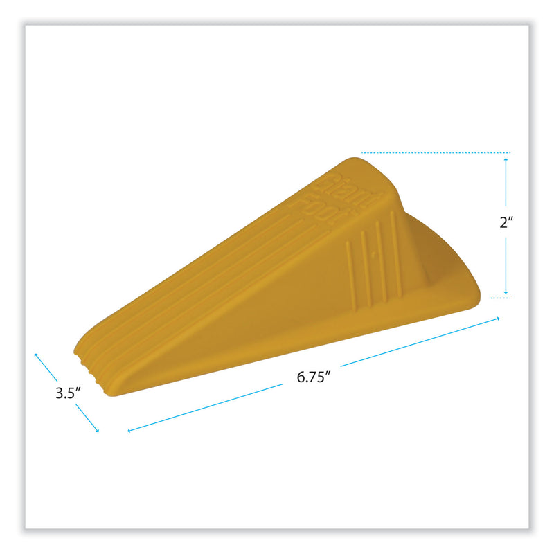 Master Caster Giant Foot Doorstop, No-Slip Rubber Wedge, 3.5w x 6.75d x 2h, Safety Yellow