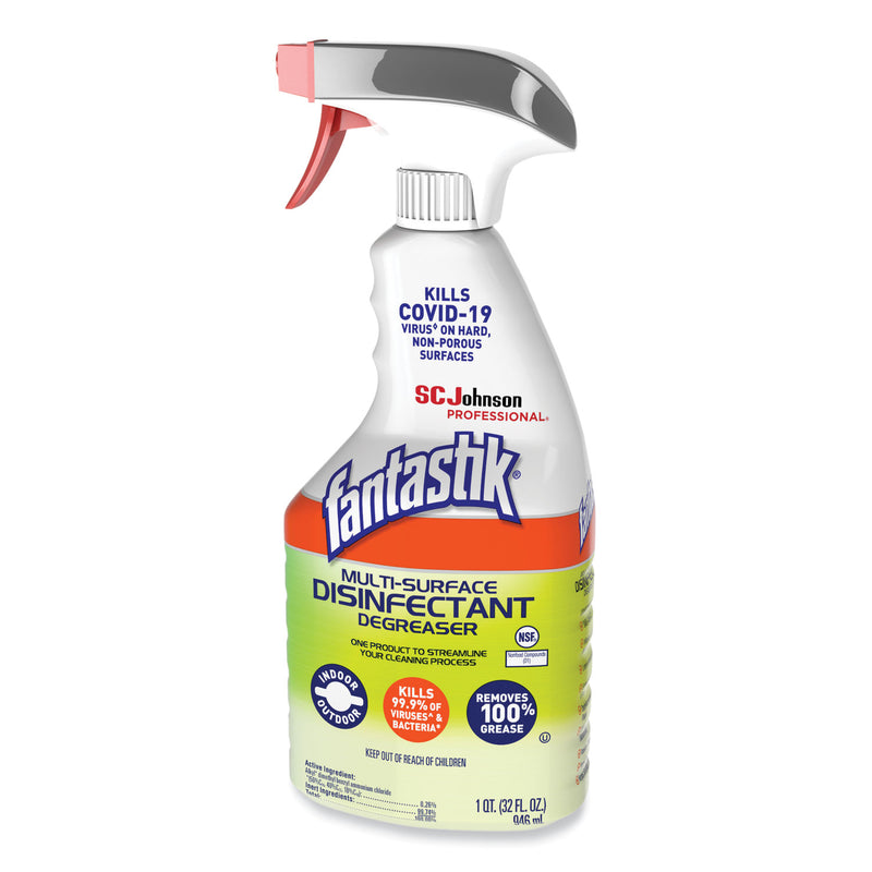 Fantastik Multi-Surface Disinfectant Degreaser, Herbal, 32 oz Spray Bottle, 8/Carton