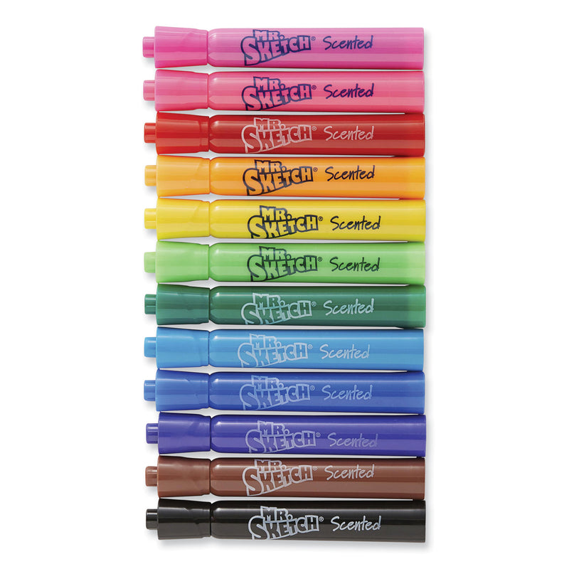 Mr. Sketch Scented Watercolor Marker, Broad Chisel Tip, Assorted Colors, 12/Set