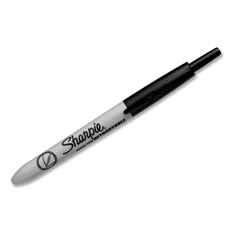 Sharpie Retractable Permanent Marker, Extra-Fine Needle Tip, Black