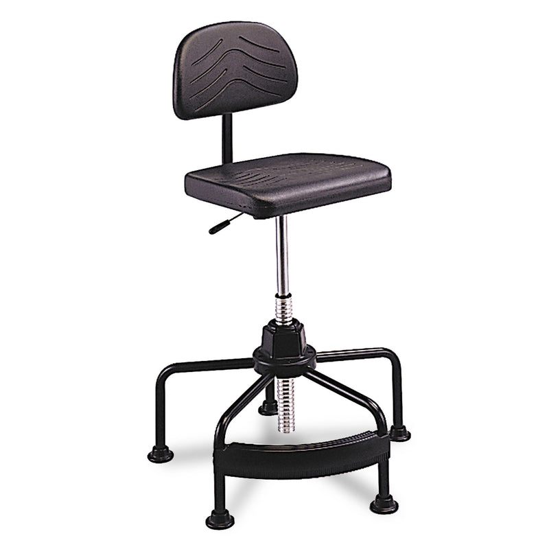 Safco Task Master Economy Industrial Chair, Supports Up to 250 lb, 17" to 35" Seat Height, Black