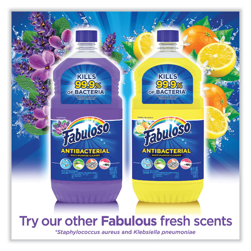 Fabuloso Antibacterial Multi-Purpose Cleaner, Sparkling Citrus Scent, 48 oz Bottle, 6/Carton