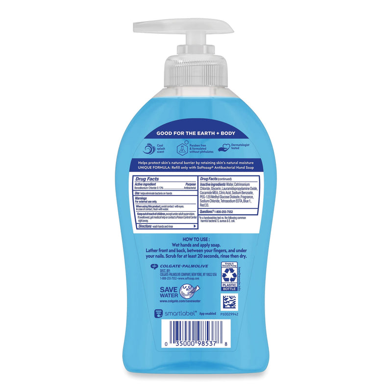 Softsoap Antibacterial Hand Soap, Cool Splash, 11.25 oz Pump Bottle