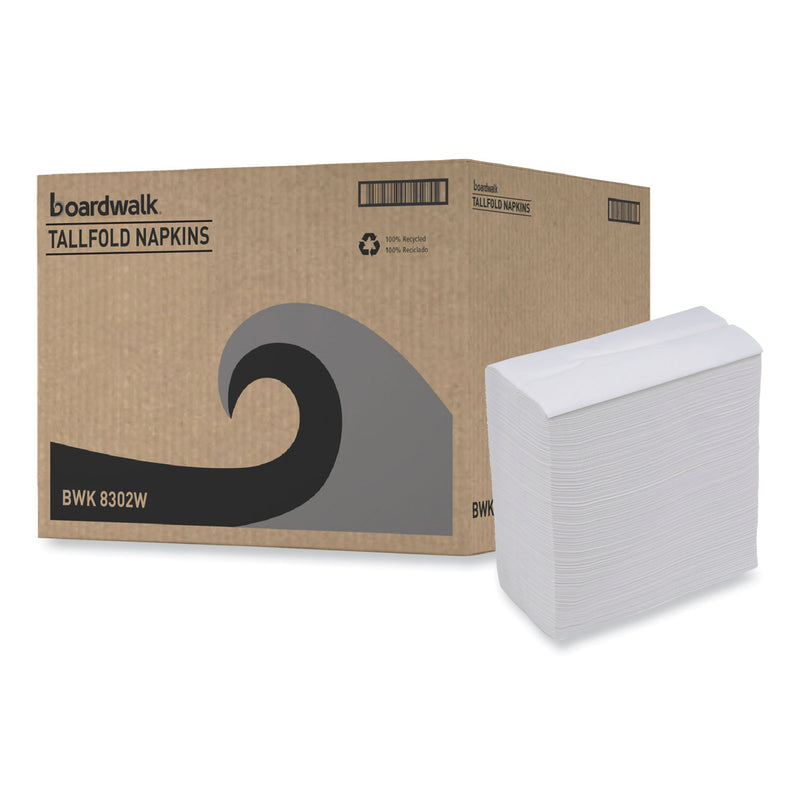 Boardwalk Tallfold Dispenser Napkin, 12" x 7", White, 500/Pack, 20 Packs/Carton