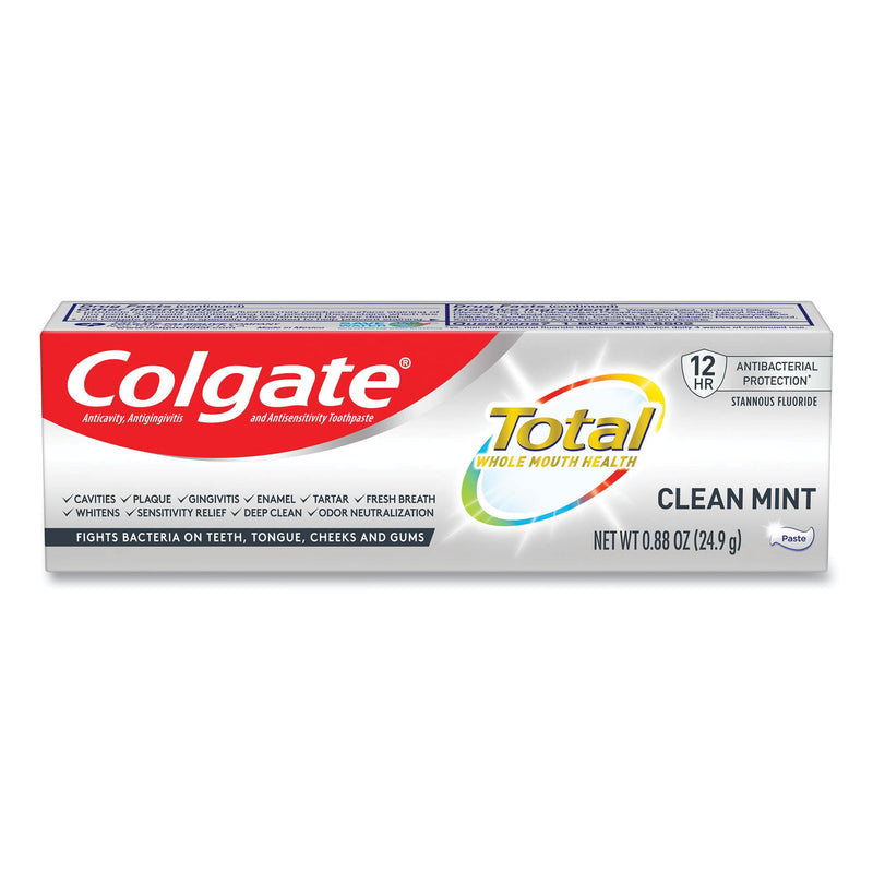 Colgate Total Toothpaste, Coolmint, 0.88 oz, 24/Carton