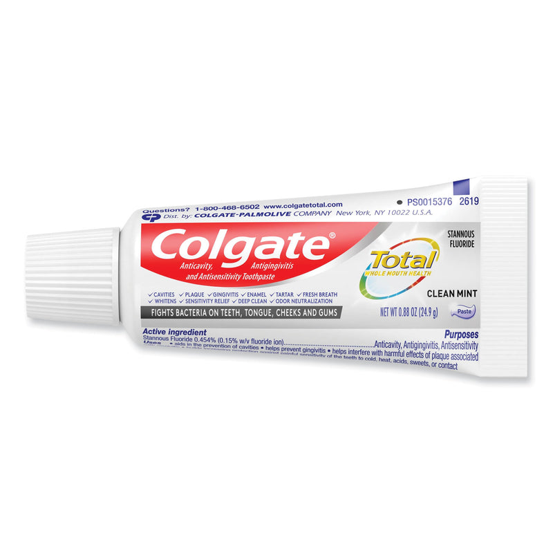 Colgate Total Toothpaste, Coolmint, 0.88 oz, 24/Carton