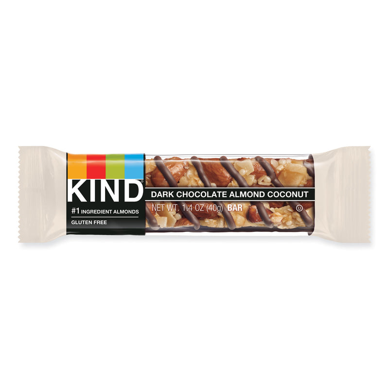 KIND Fruit and Nut Bars, Dark Chocolate Almond and Coconut, 1.4 oz Bar, 12/Box